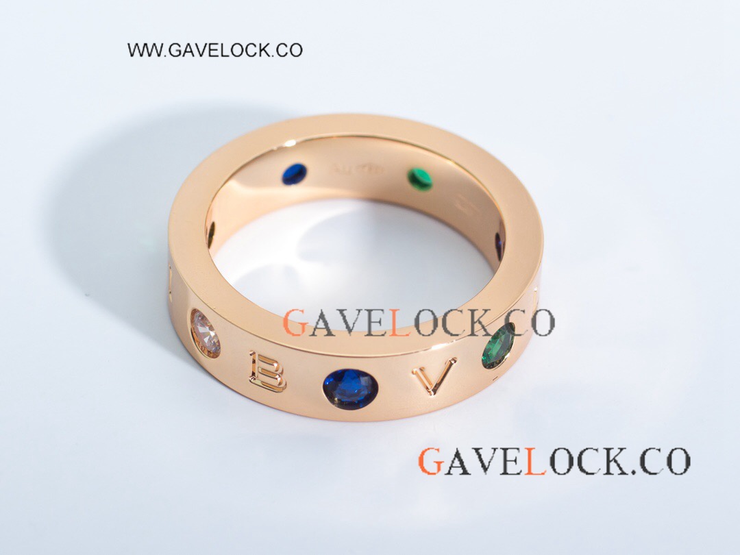 Best Quality Bvlg@ri Rose Gold Rainbow Ring